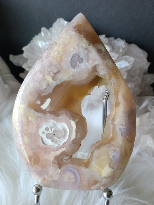 Botryoidal Flower Agate Flame Portal