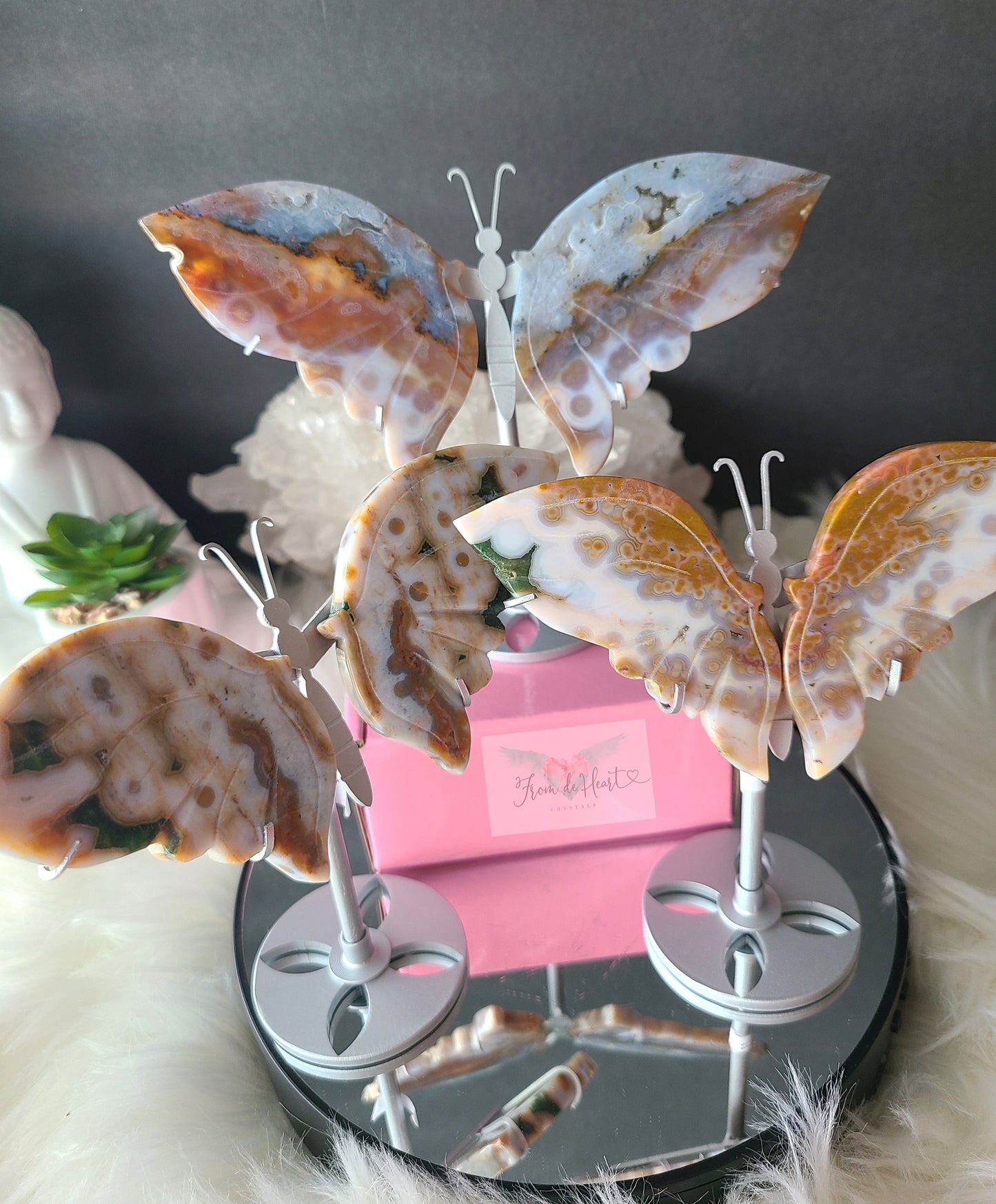 Ocean Jasper Wings on Stand (F24)