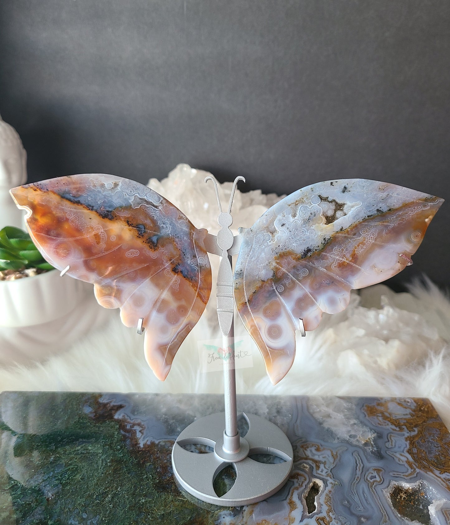 Ocean Jasper Wings on Stand (F23)