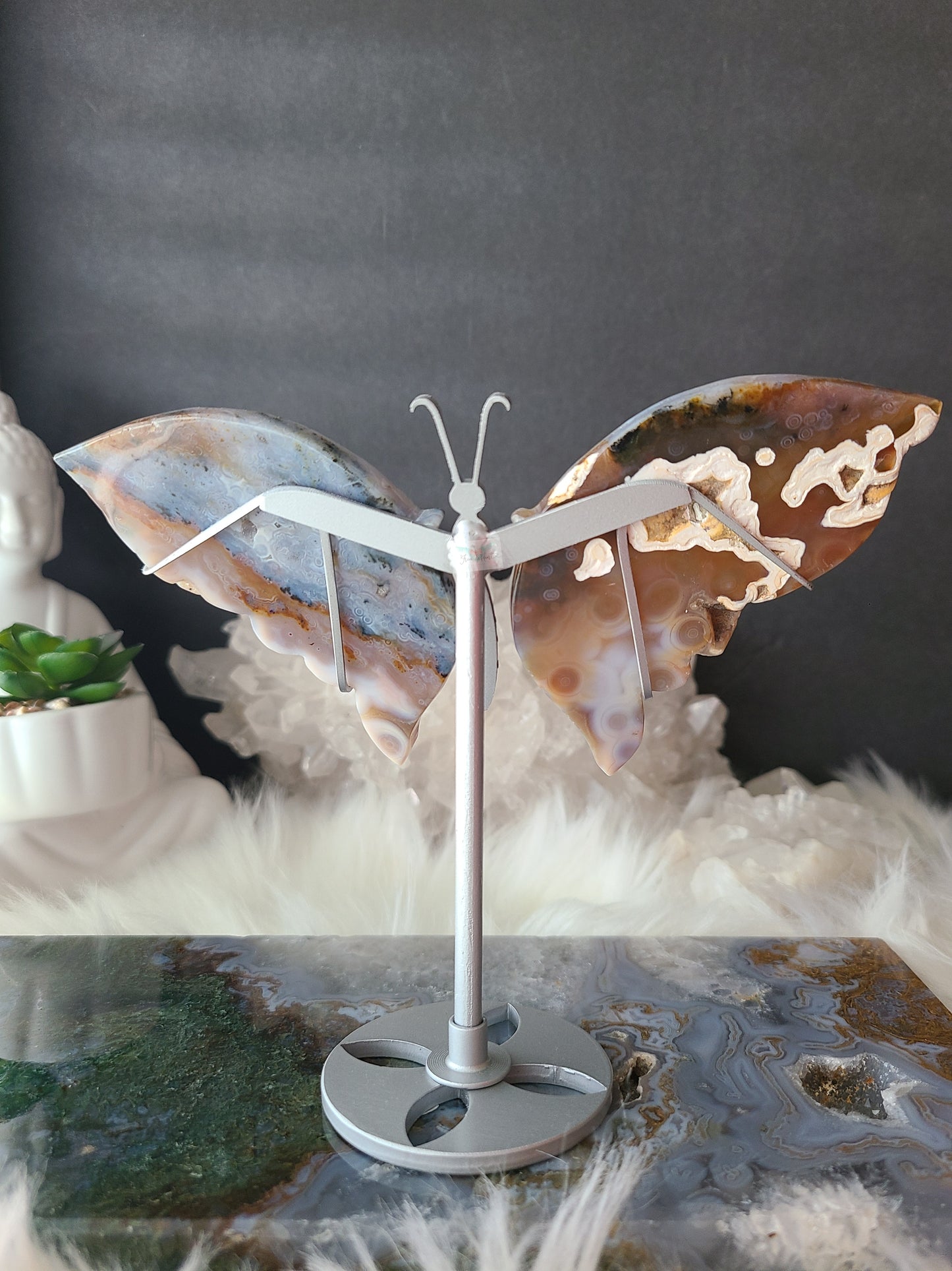 Ocean Jasper Wings on Stand (F23)