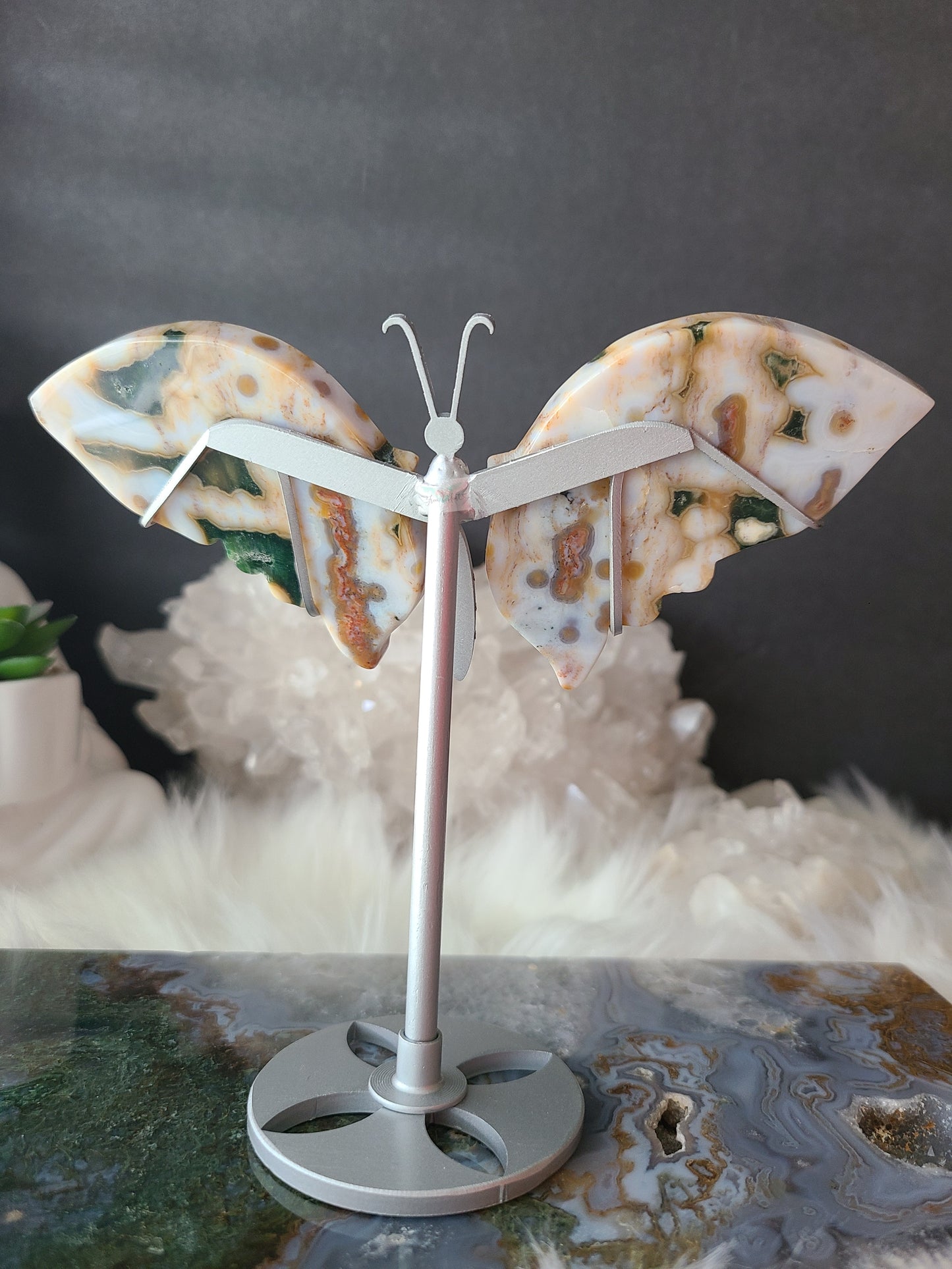 Ocean Jasper Wings on Stand (F24)