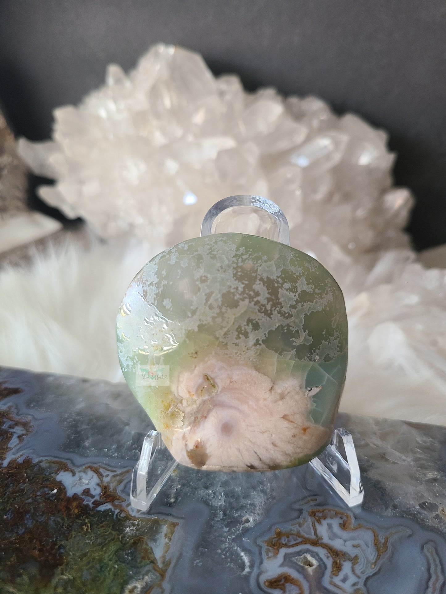 Green Flower Agate Free Form (A)