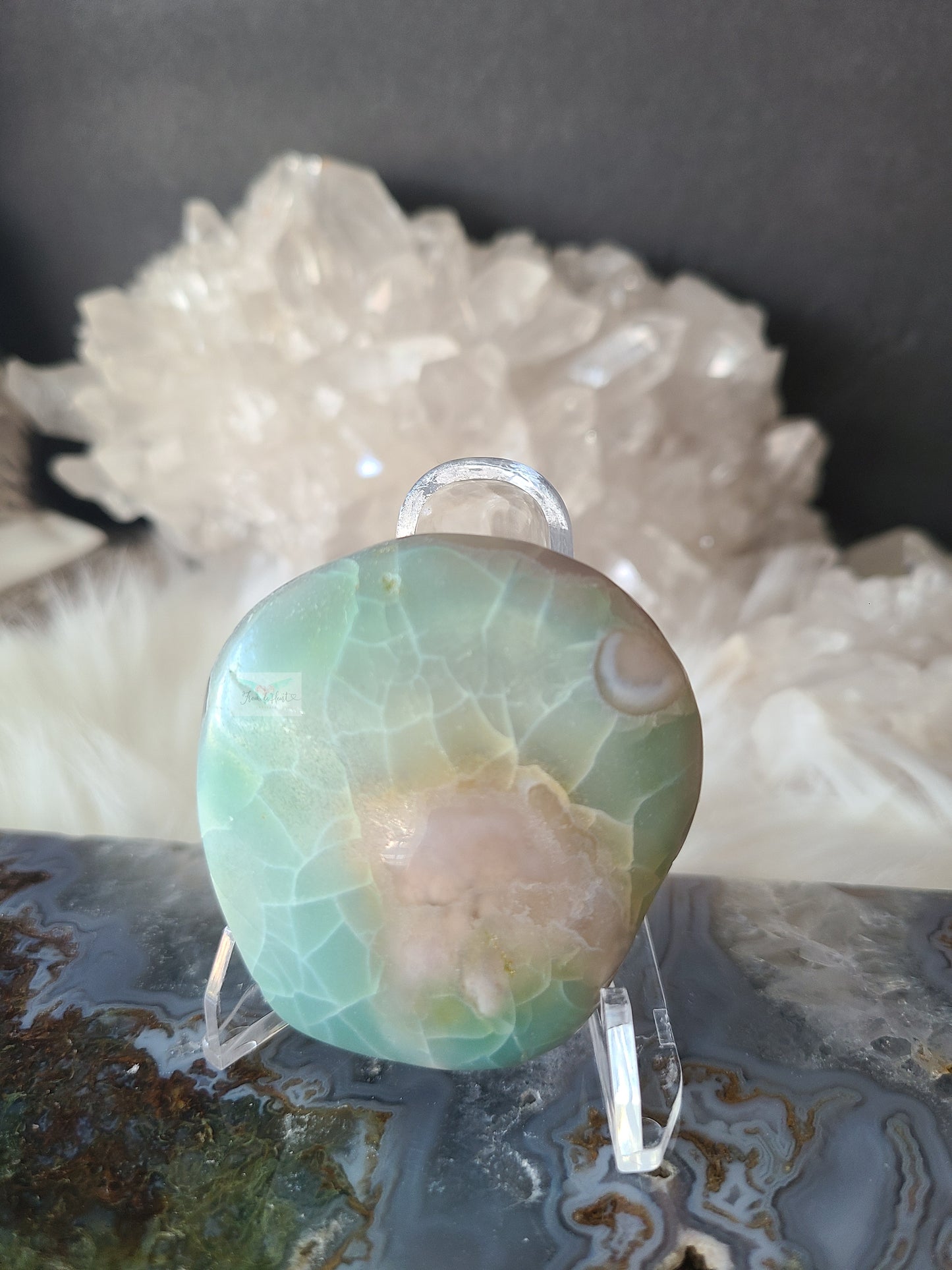 Green Flower Agate Free Form (A)