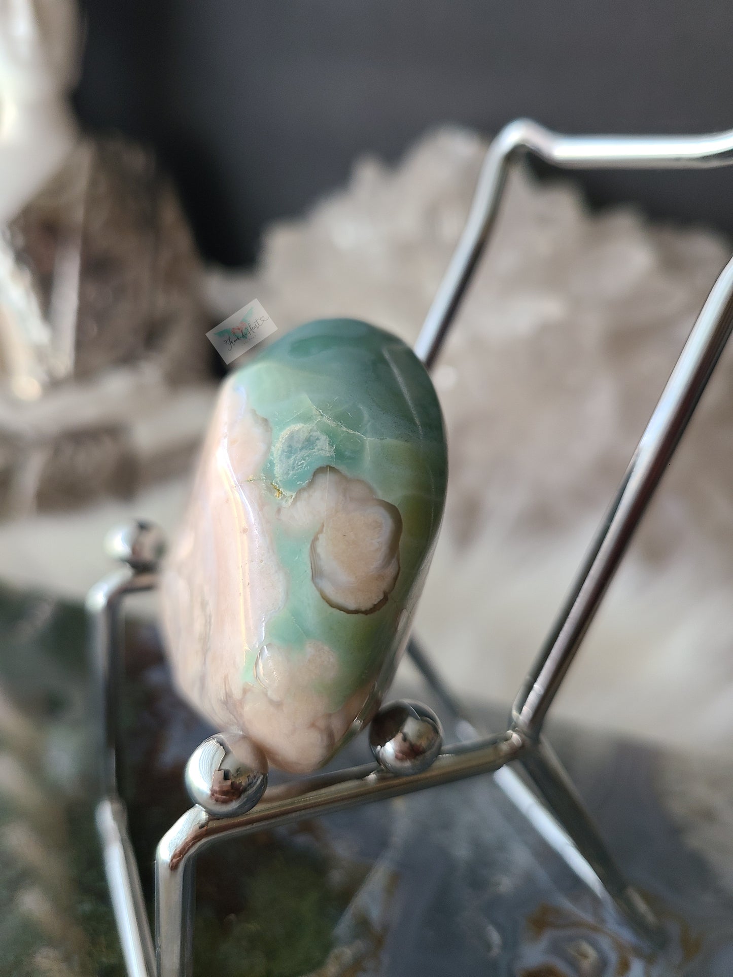 Green Flower Agate Freeform (E)