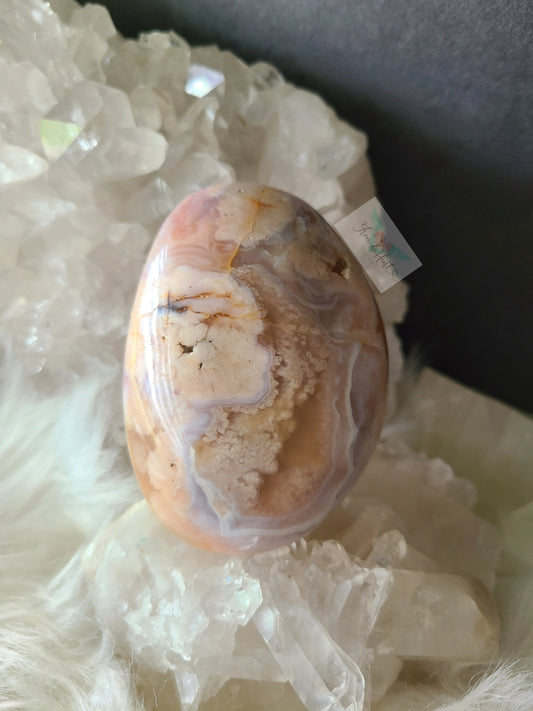 Flower Agate Palm Stone (A)