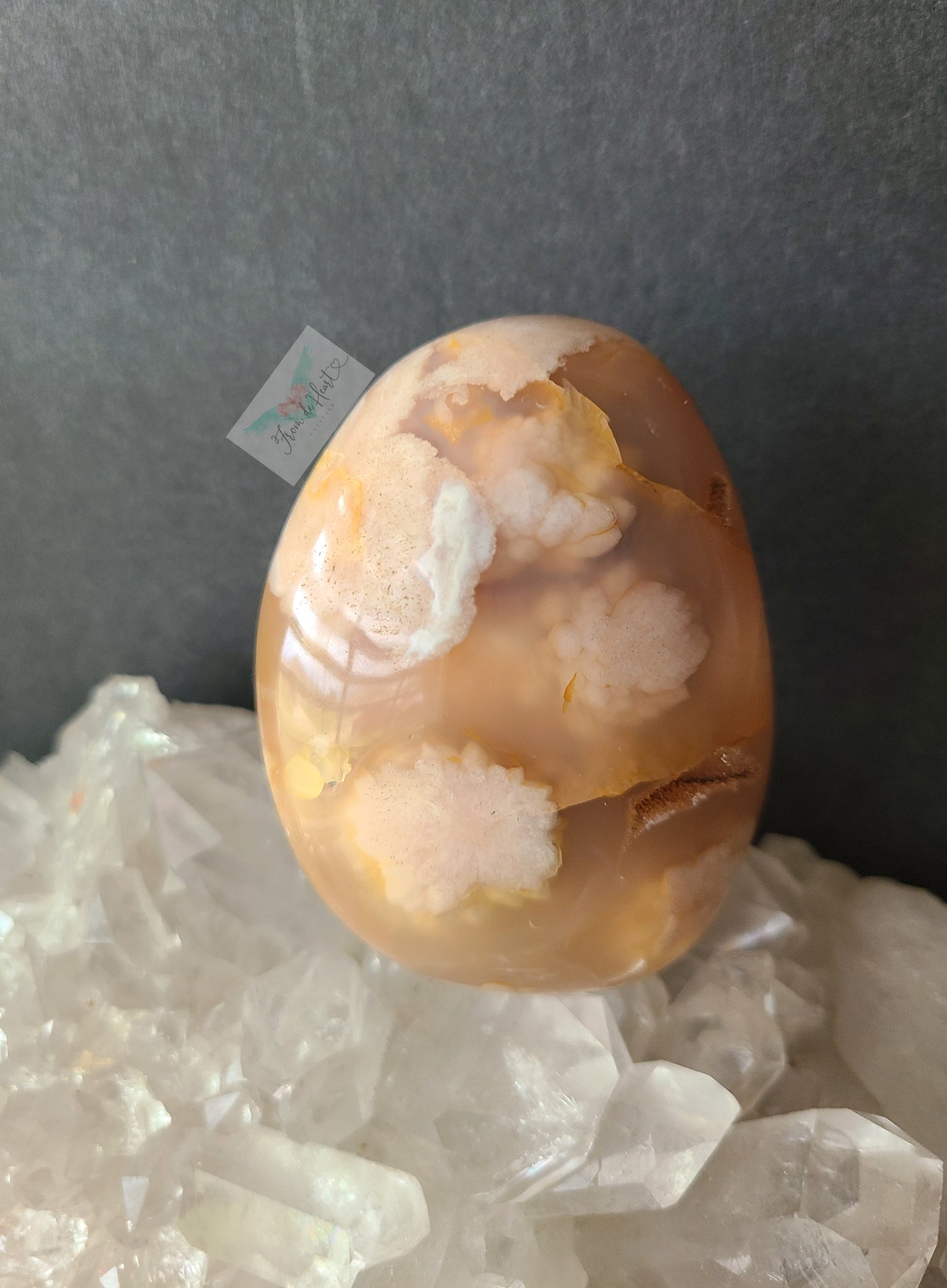 Flower Agate Palm Stone (A)
