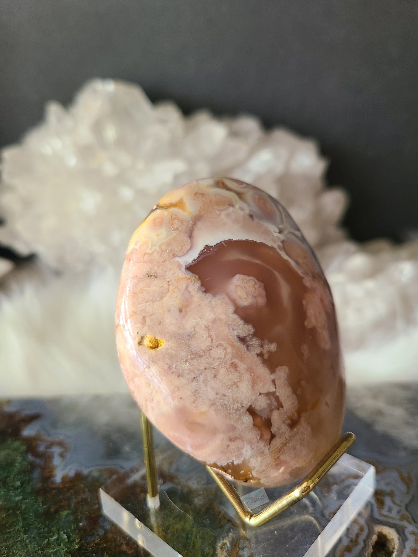 Flower Agate Palm Stone (C)