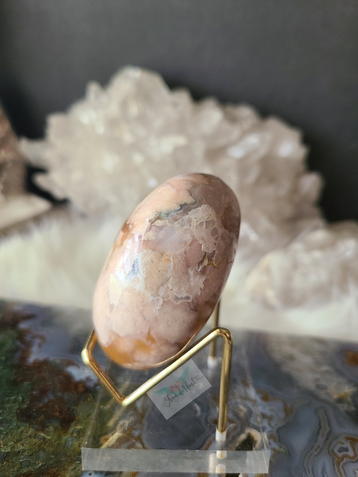 Flower Agate Palm Stone (B)