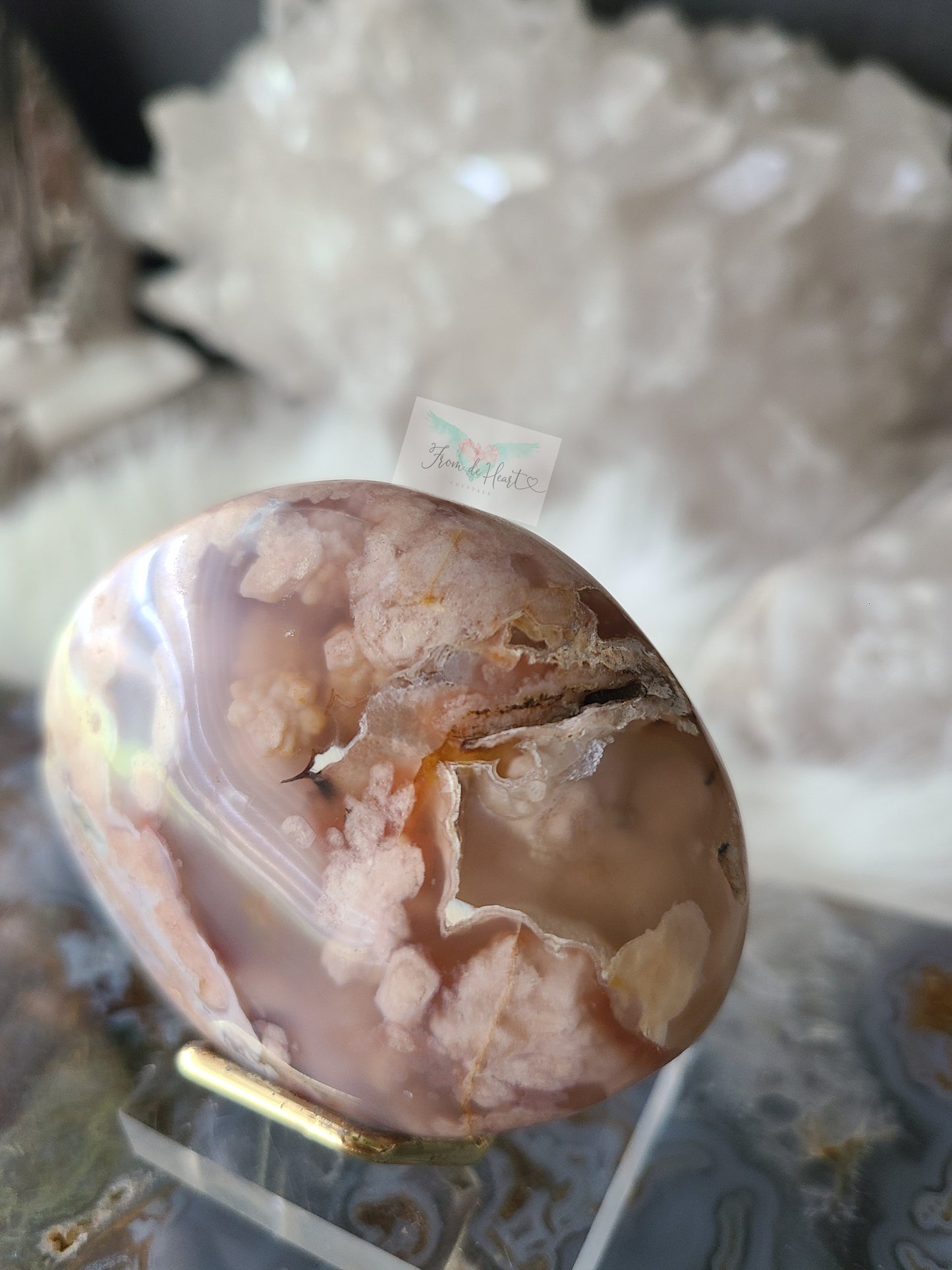 Flower Agate Palm Stone (C)