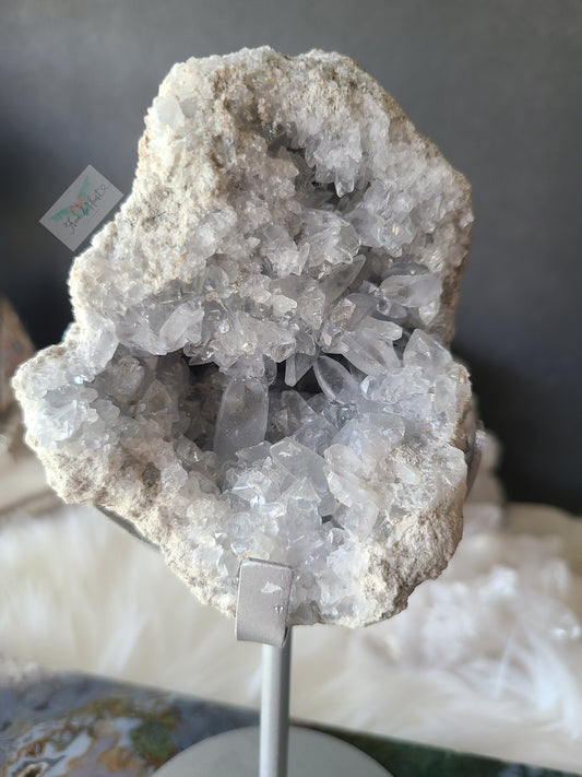 Celestite Geode on Stand