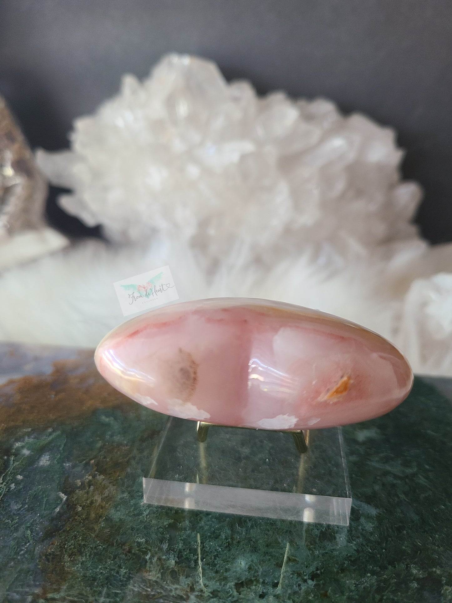 Strawberry Lime Calcite Heart (B)
