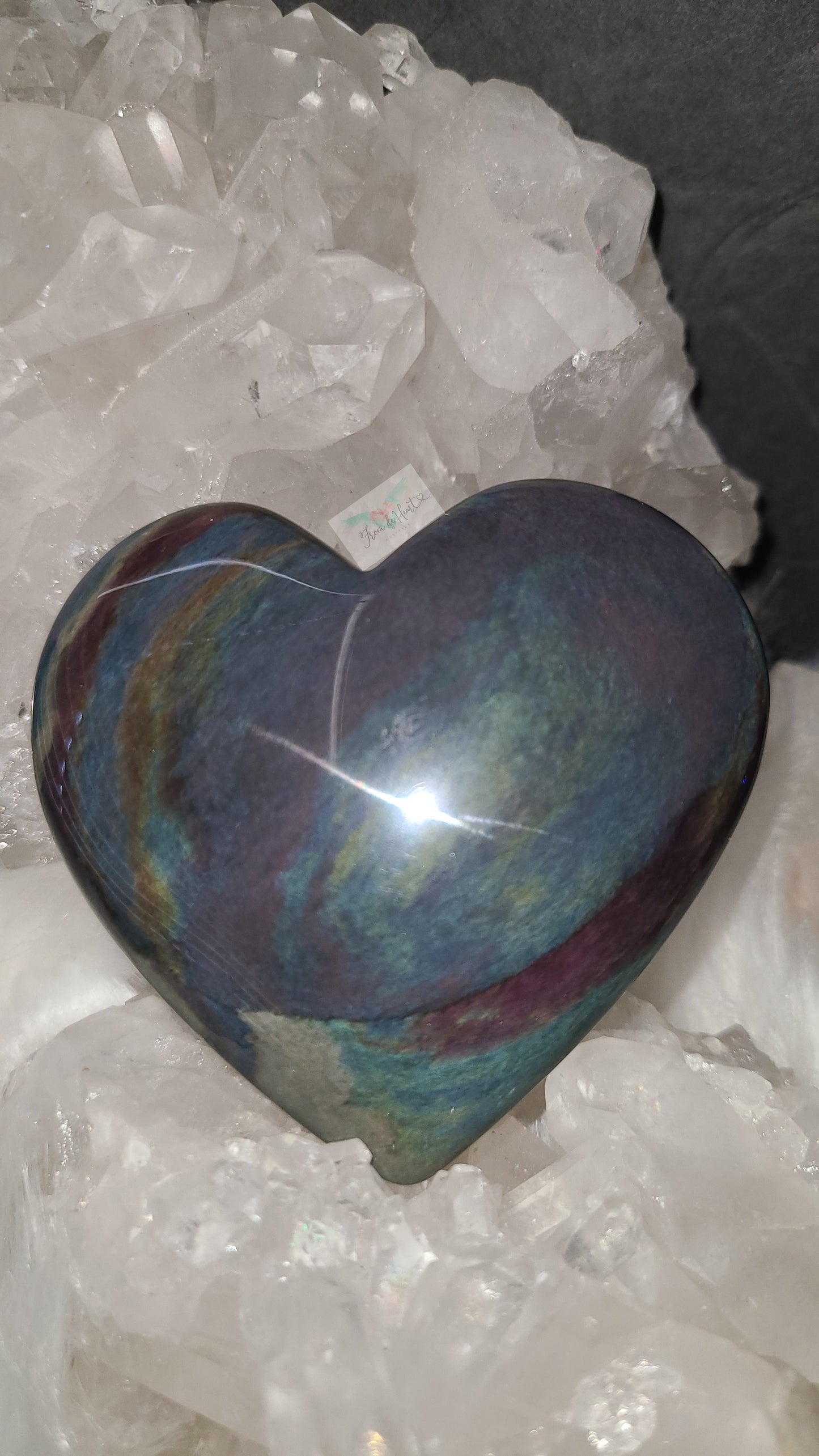 Rainbow Obsidian Heart (C)