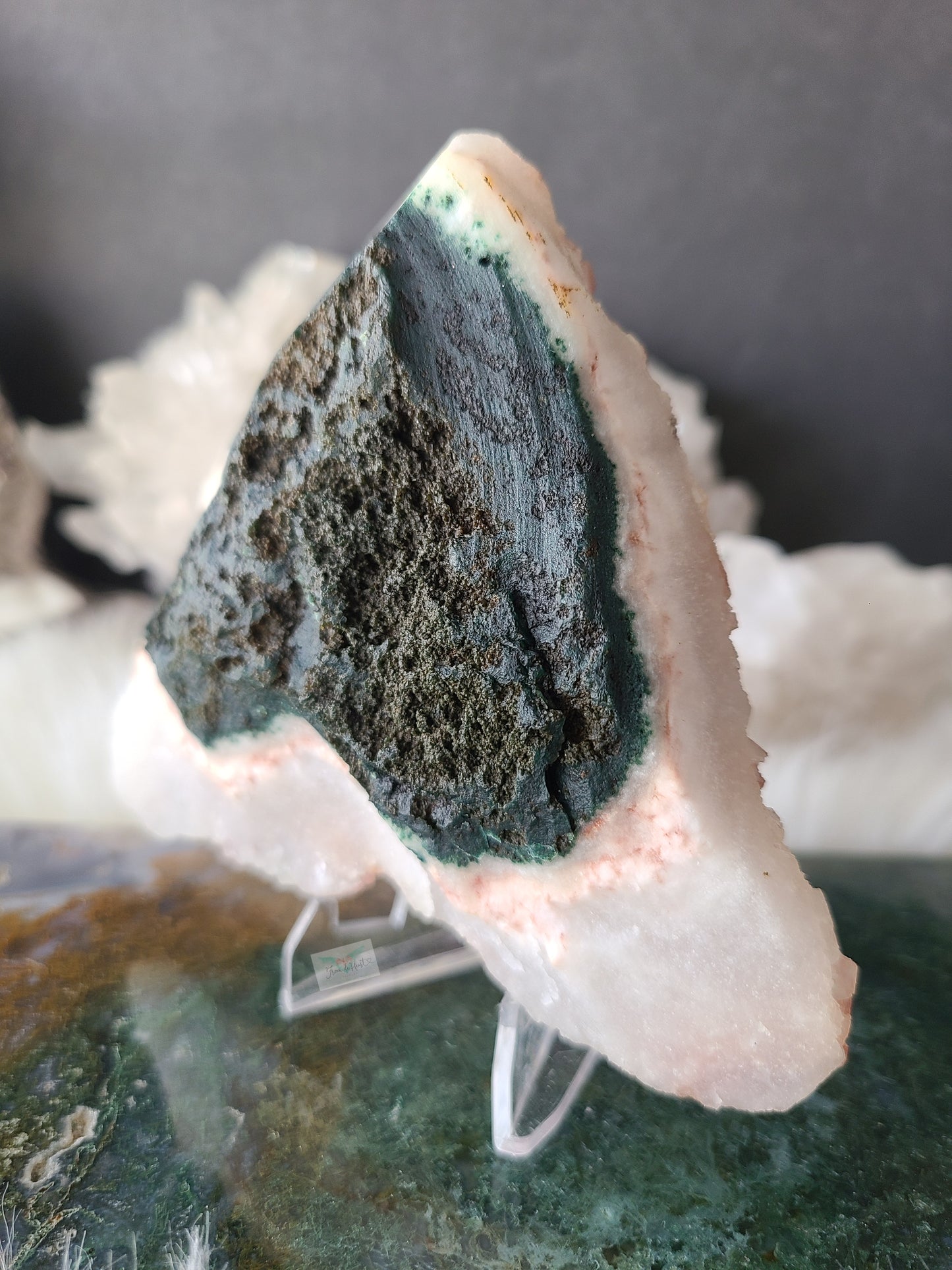 Apophyllite with Red Hematite Coating