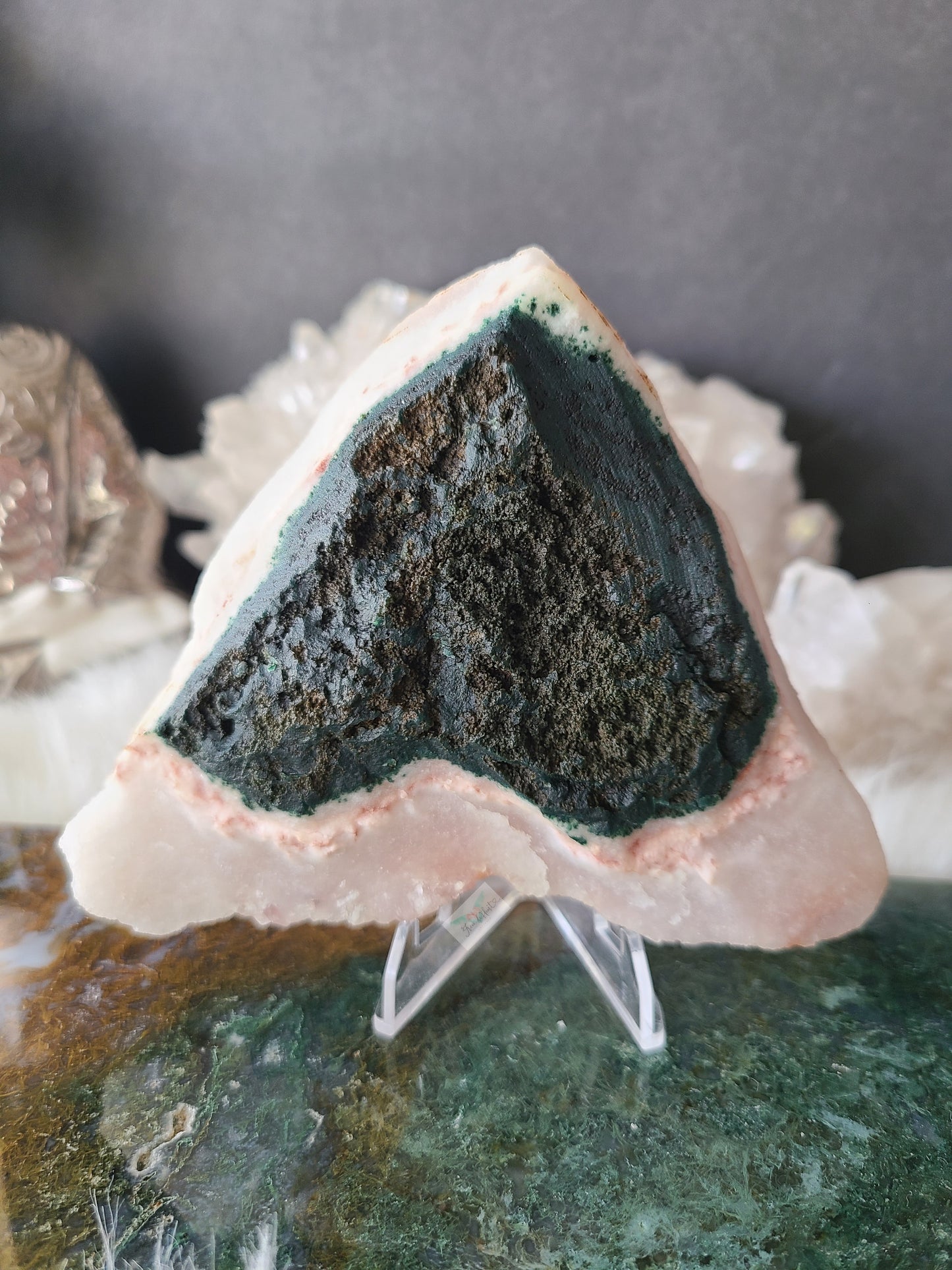 Apophyllite with Red Hematite Coating
