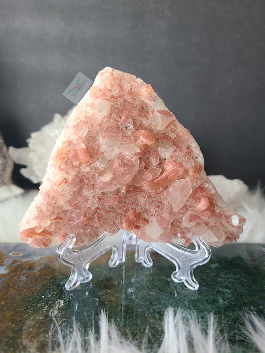 Apophyllite with Red Hematite Coating