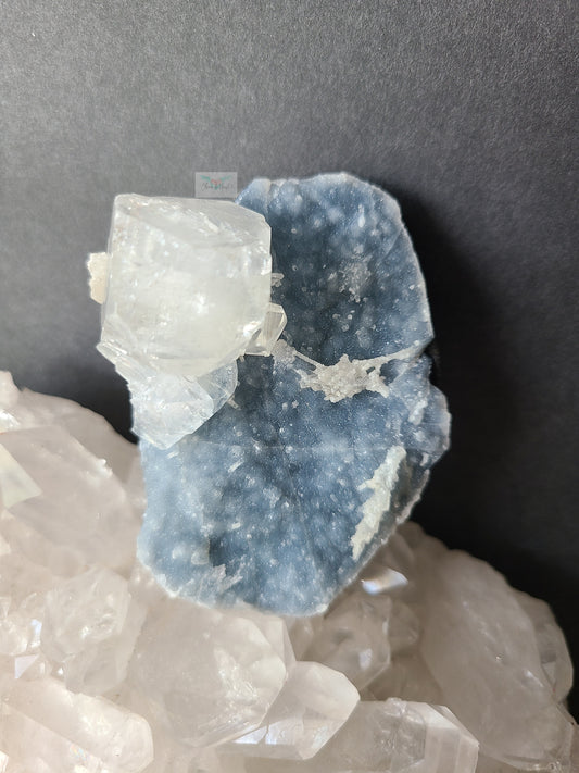 Apophyllite with Shimmery Blue Chalcedony (B)