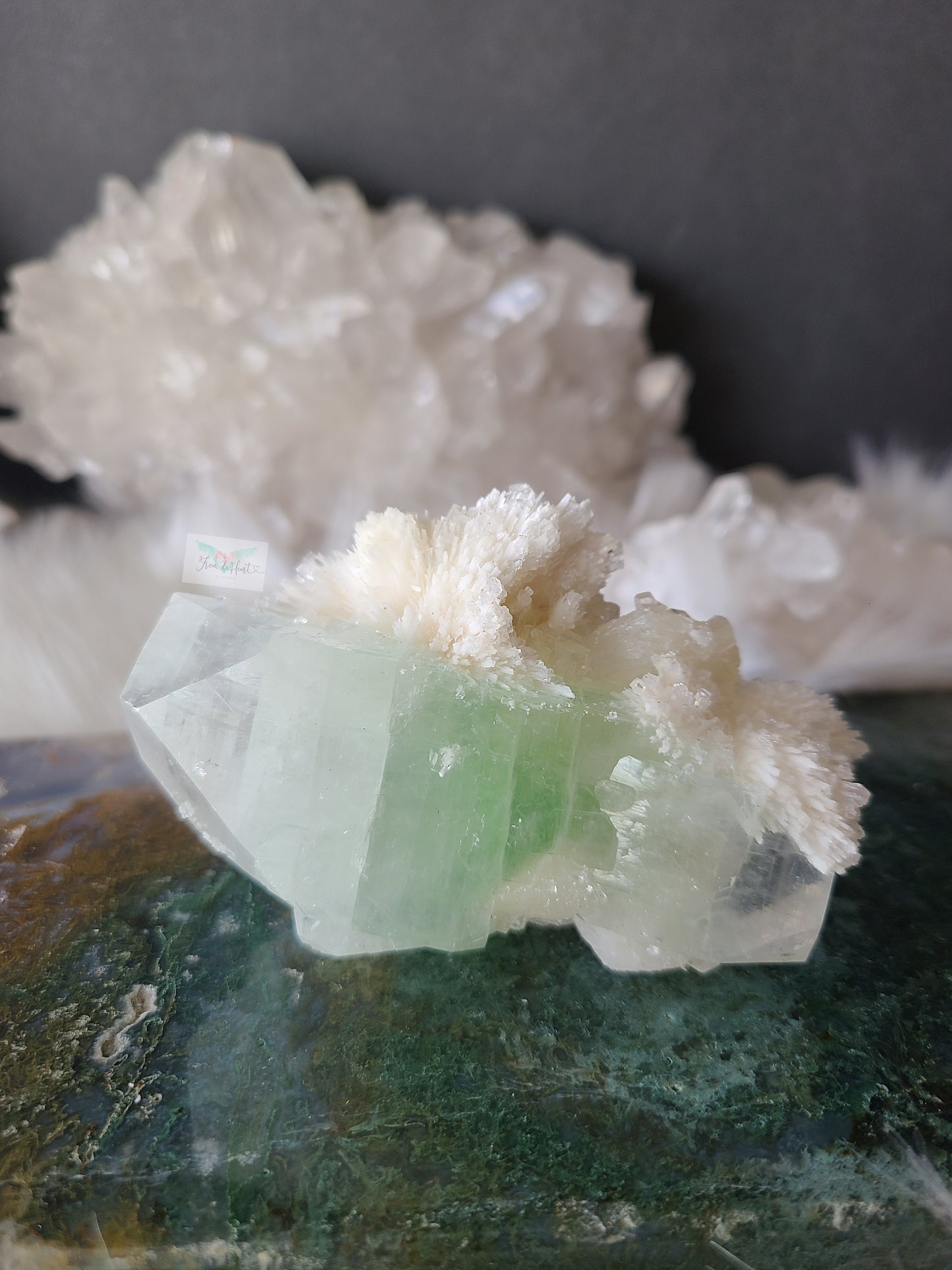 Green Apophyllite with Scolecite Specimen (A)