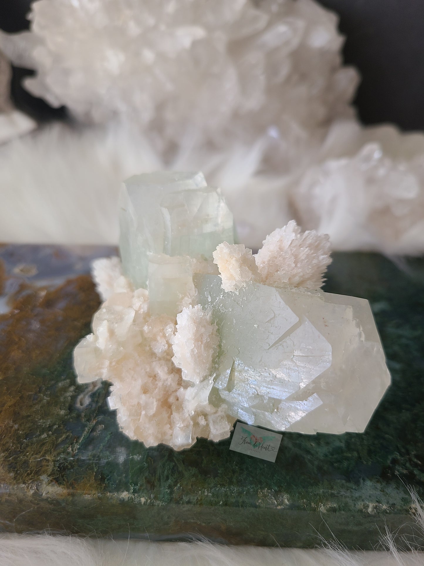 Green Apophyllite with Scolecite Specimen (B)