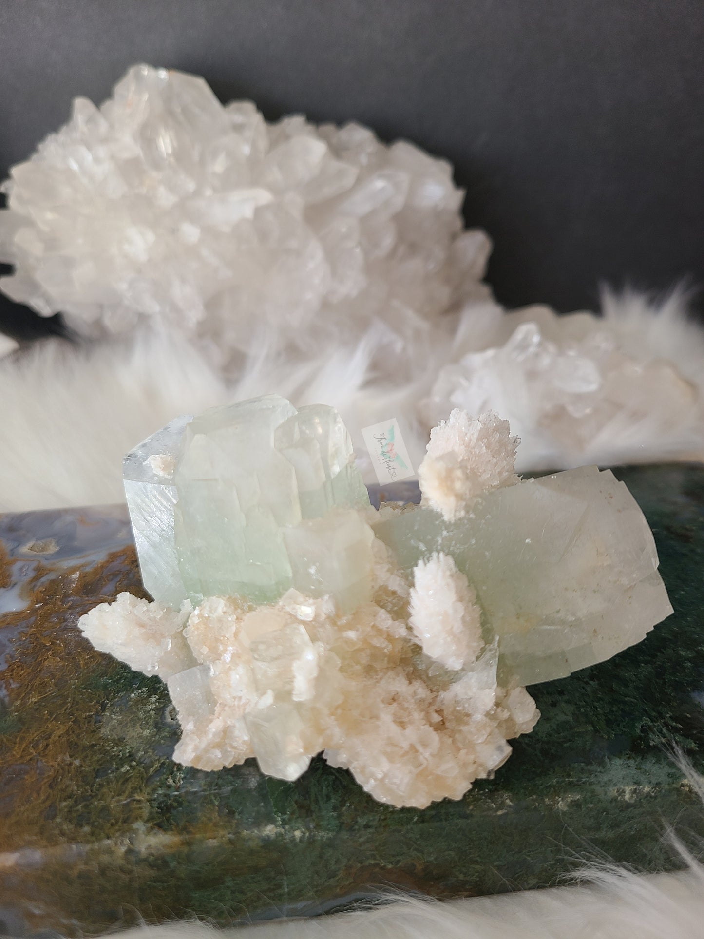 Green Apophyllite with Scolecite Specimen (B)
