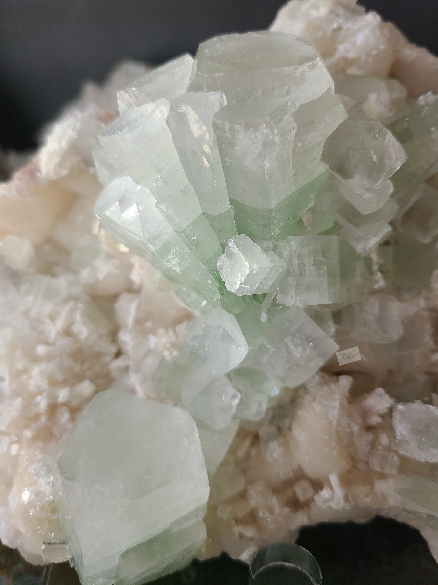 Green Apophyllite with Scolecite Specimen (Statement Piece)