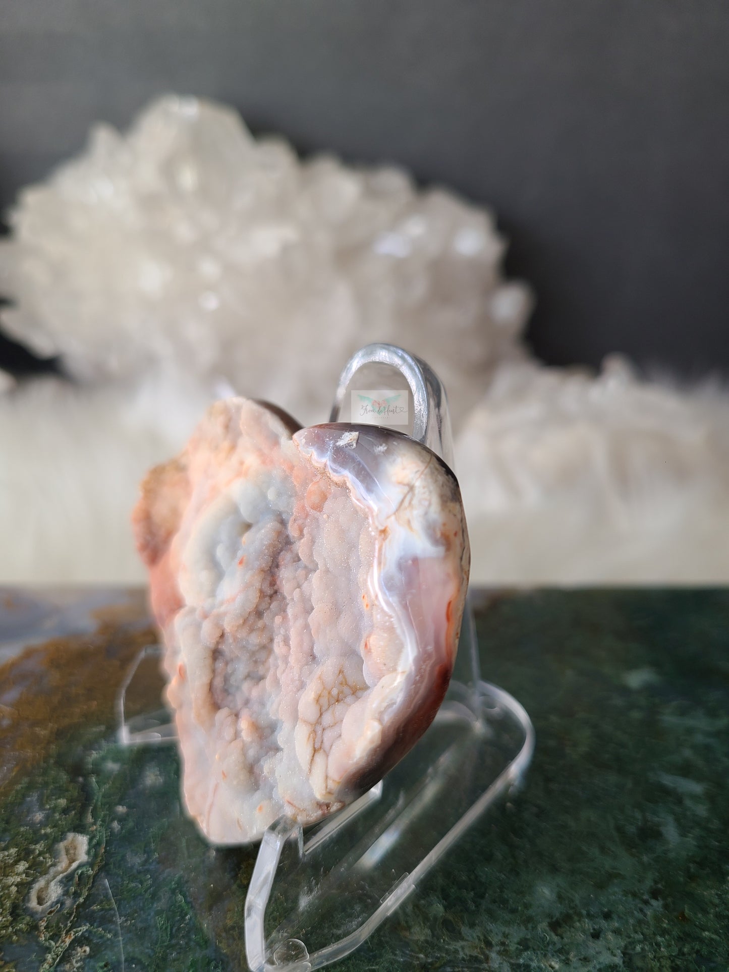 Druzy Chalcedony Heart (C)