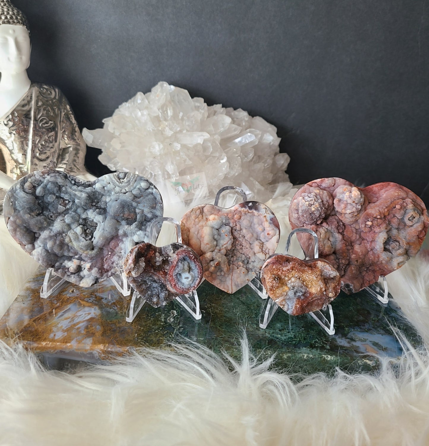 Druzy Chalcedony Heart (D)