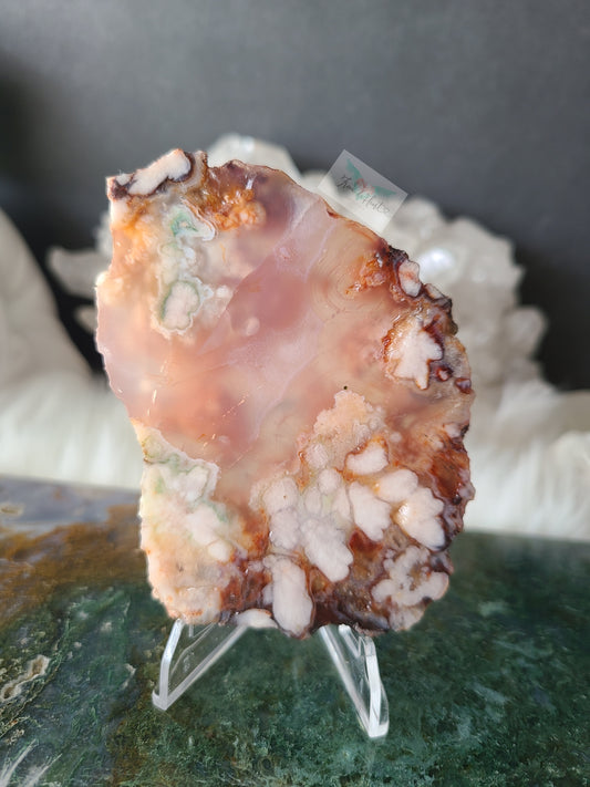 Carnelian Green Flower Agate Slab (D)
