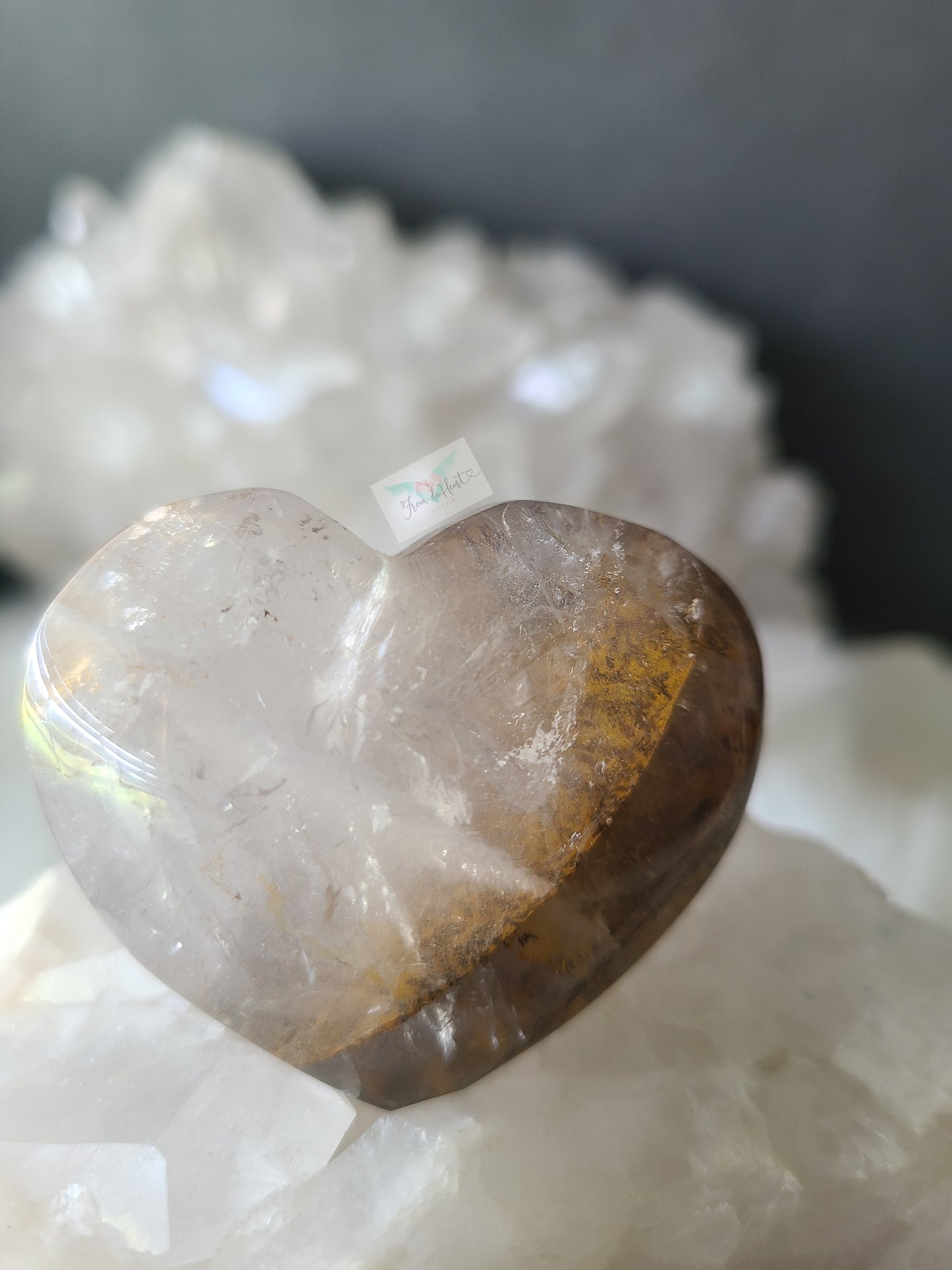 Dendritic Clear Quartz Heart
