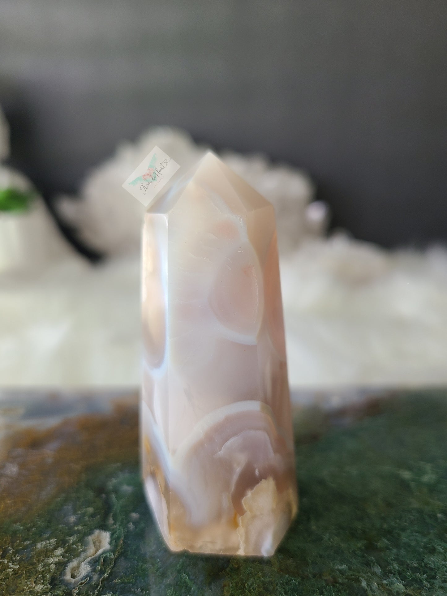 Banded Flower Agate Tower (Small)