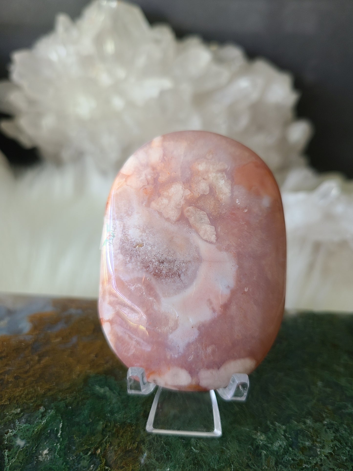 Carnelian Flower Agate Palmstone (B)