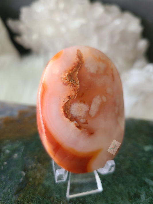 Carnelian Flower Agate Palmstone (C)