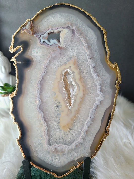 Agate Slice on Stand