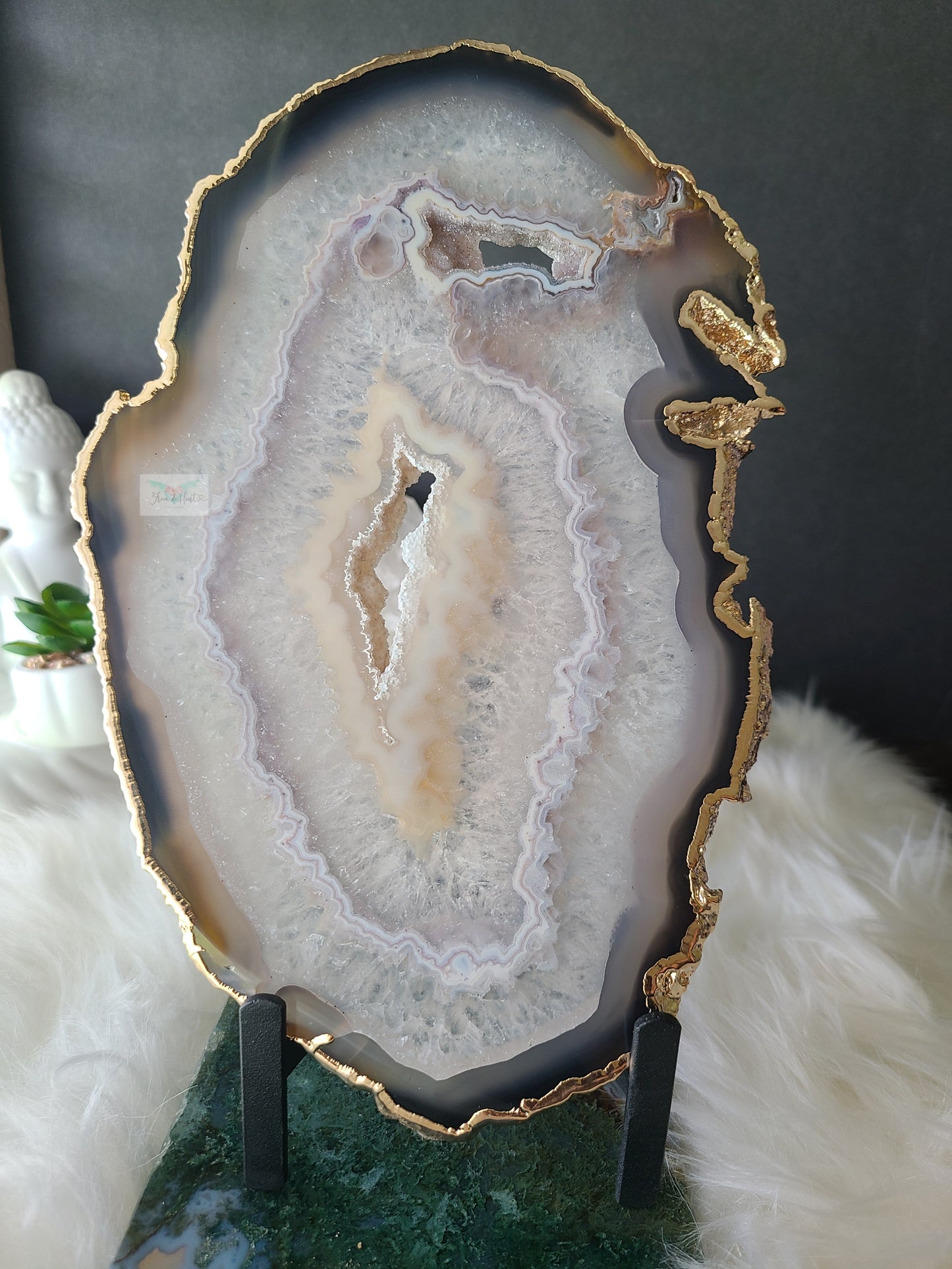 Agate Slice on Stand