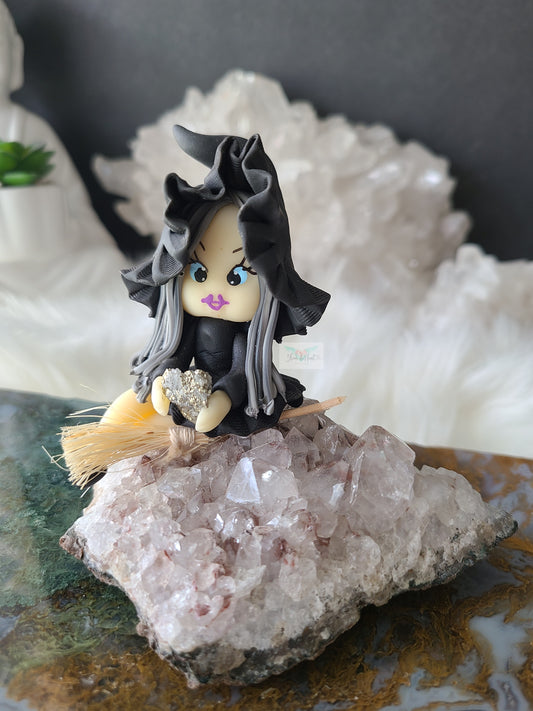 Little Witch on Amethyst Cluster