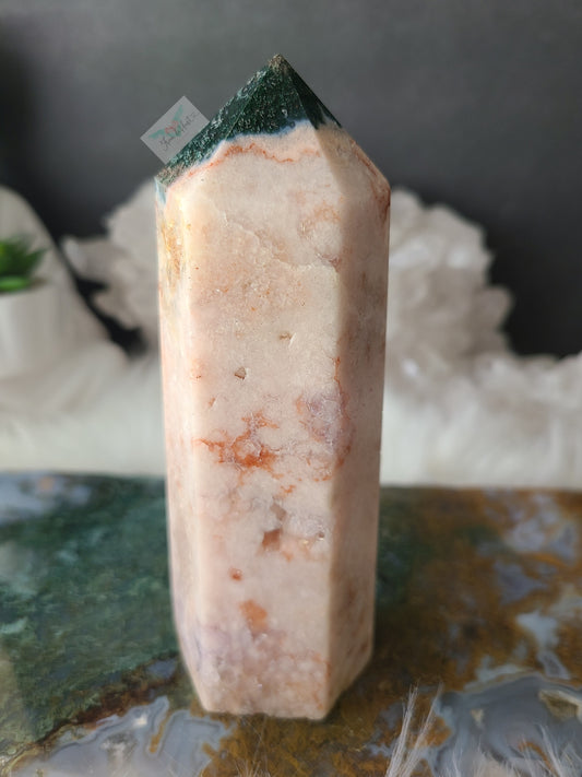 Pink Amethyst Tower with Jasper (Sale)