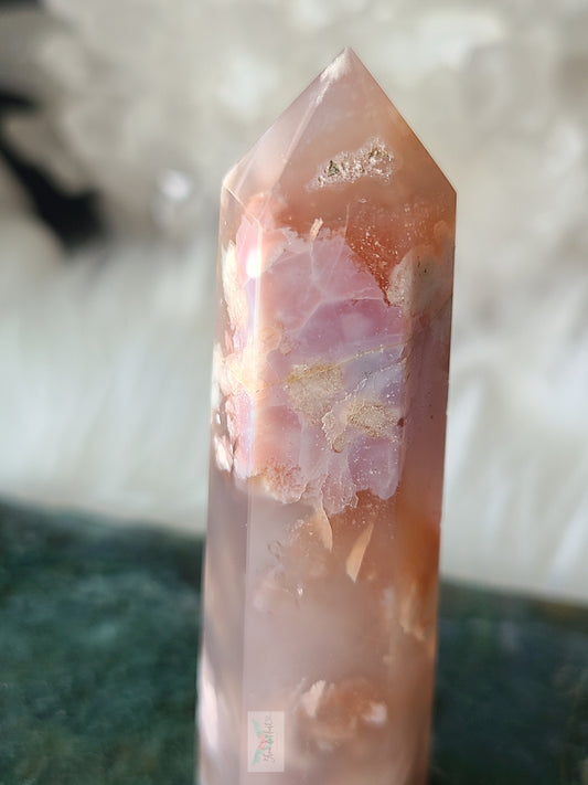 Pink Flower Agate Tower (RARE FIND)