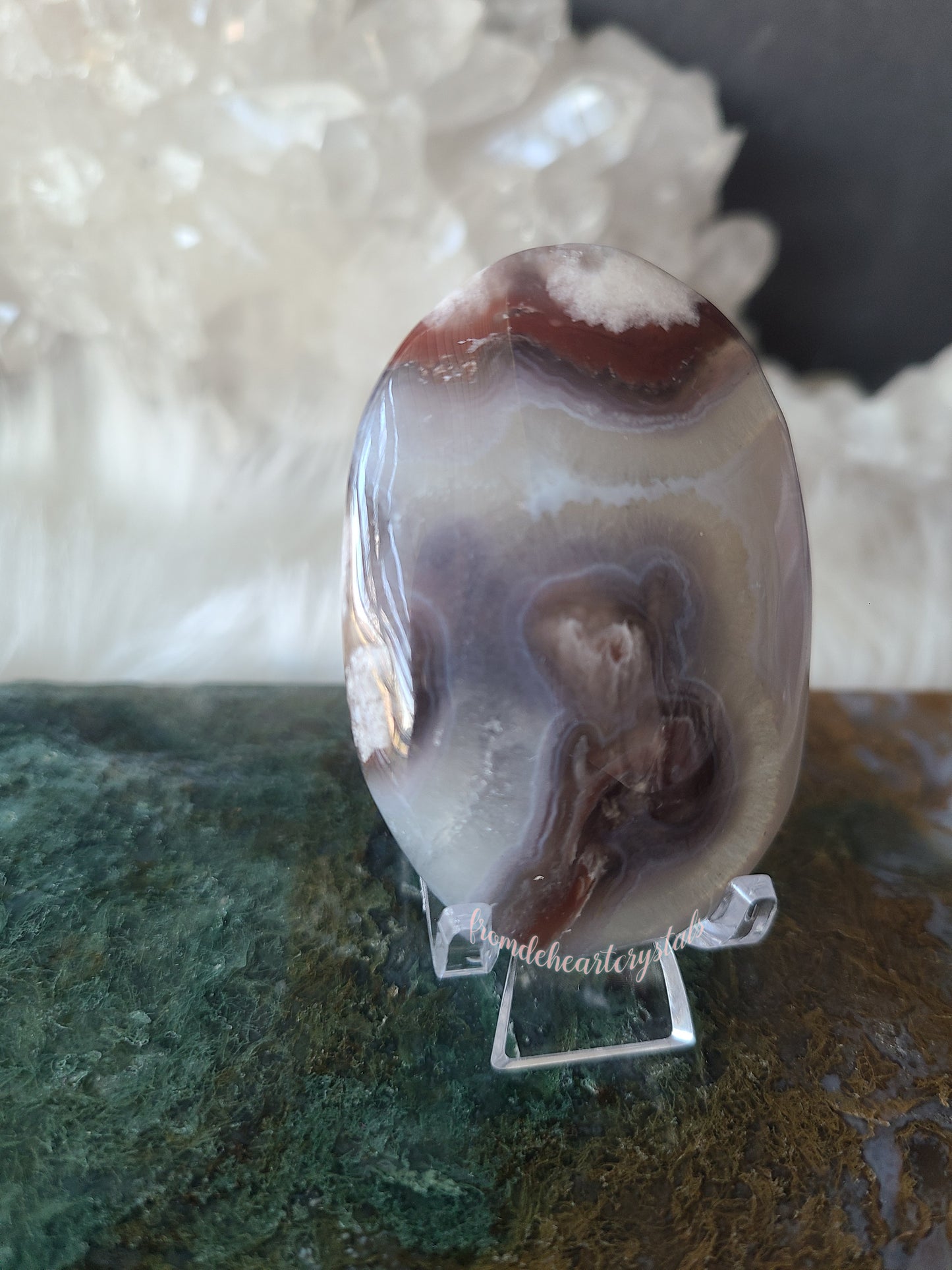 Quartz Flower Agate Palmstone (D)