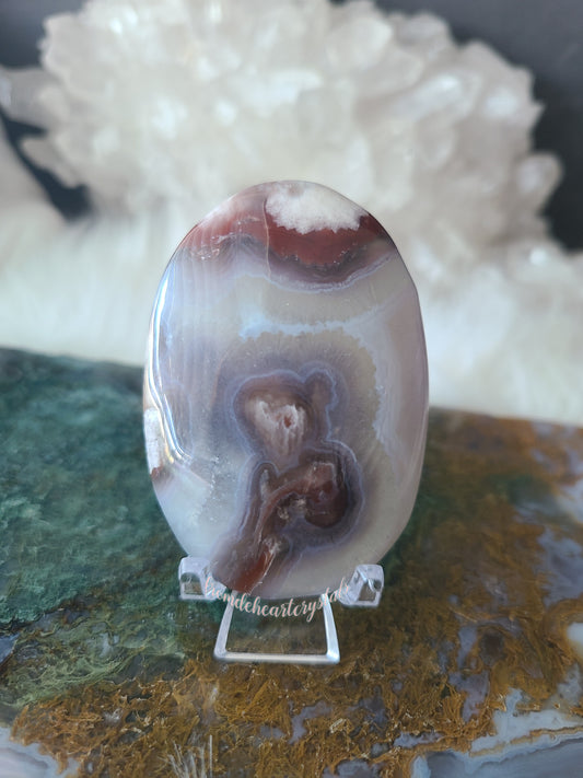 Quartz Flower Agate Palmstone (D)