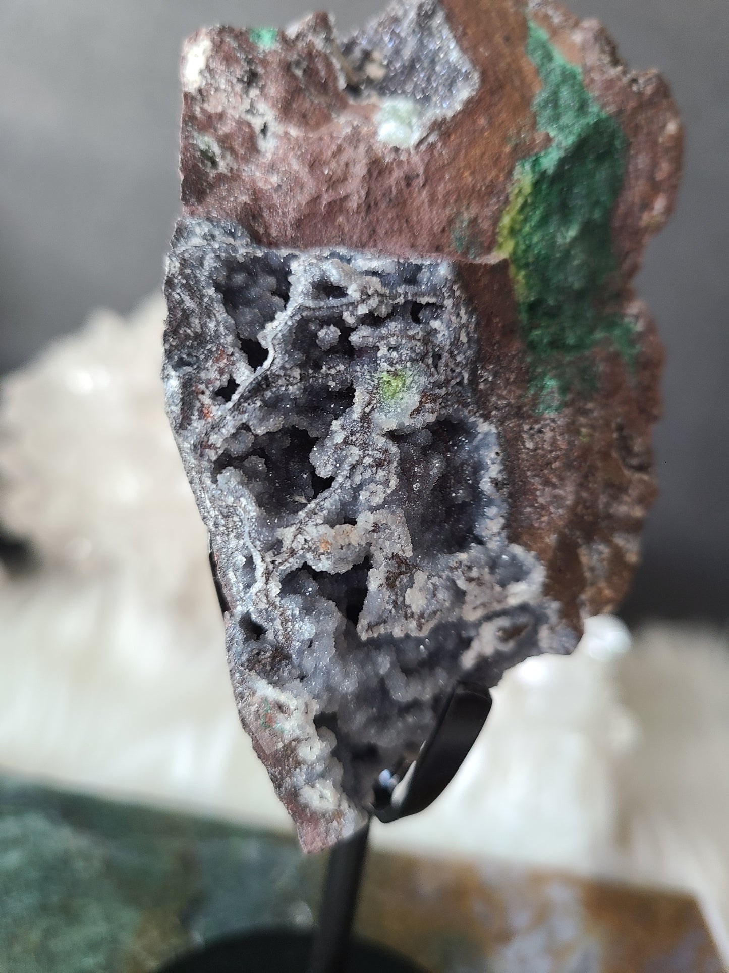 Malachite and Sphalerite Specimen on Stand (RARE)