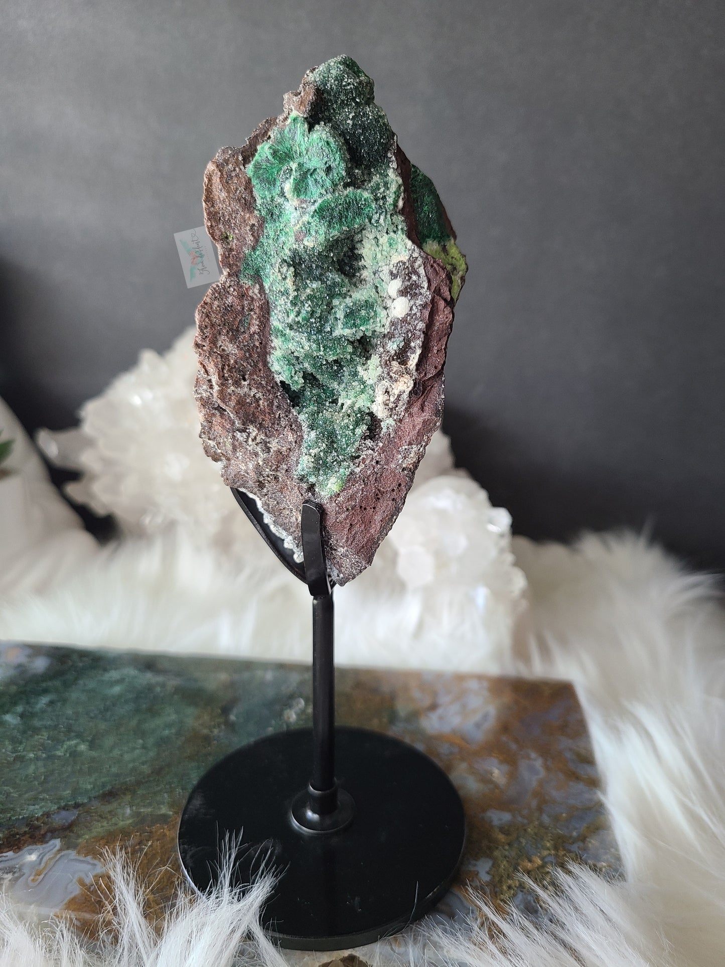 Malachite and Sphalerite Specimen on Stand (RARE)