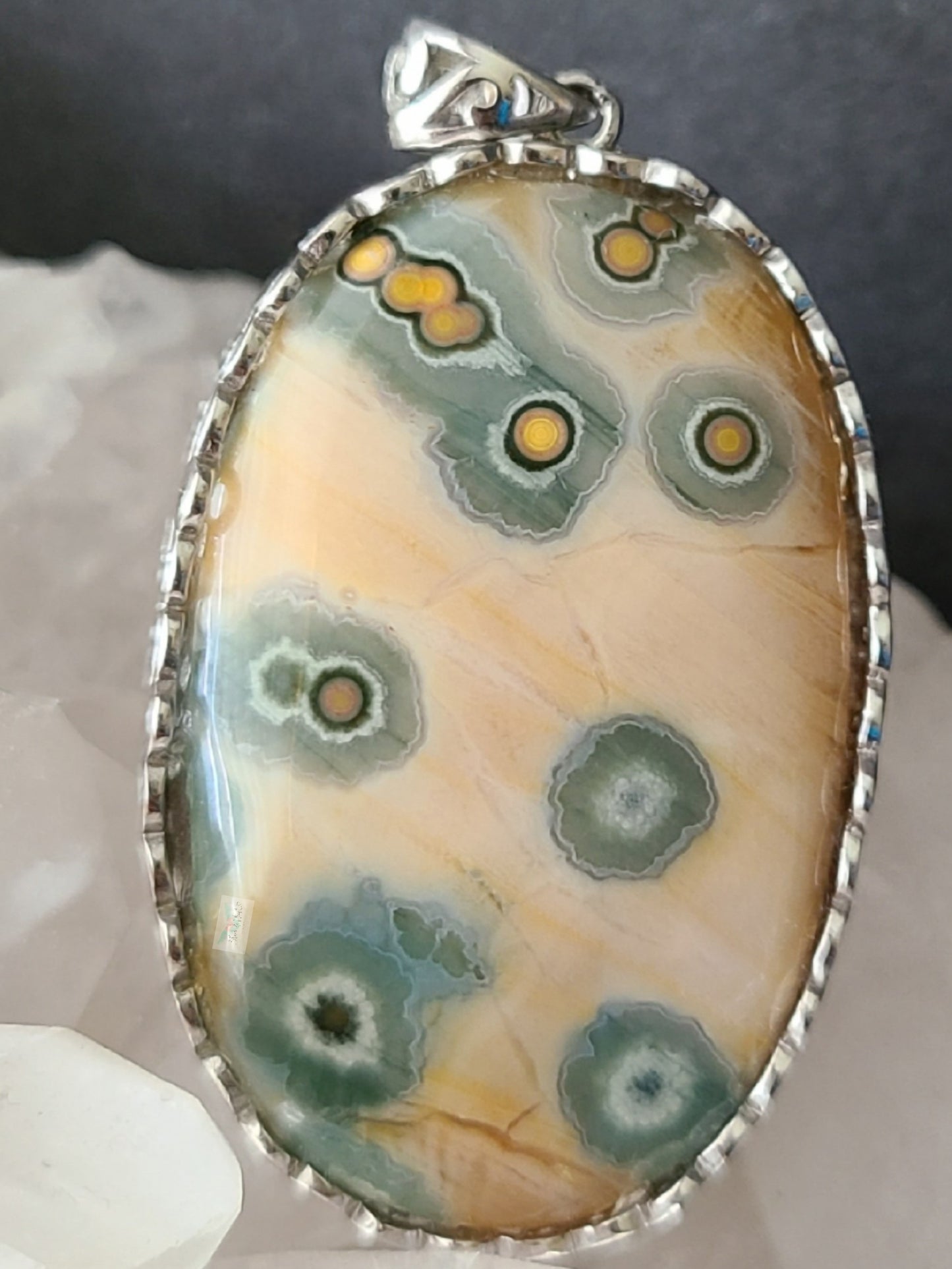 Yellow Ocean Jasper 925 Silver Pendant