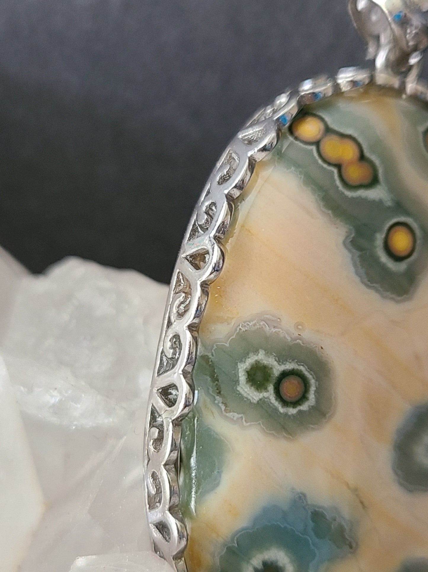 Yellow Ocean Jasper 925 Silver Pendant