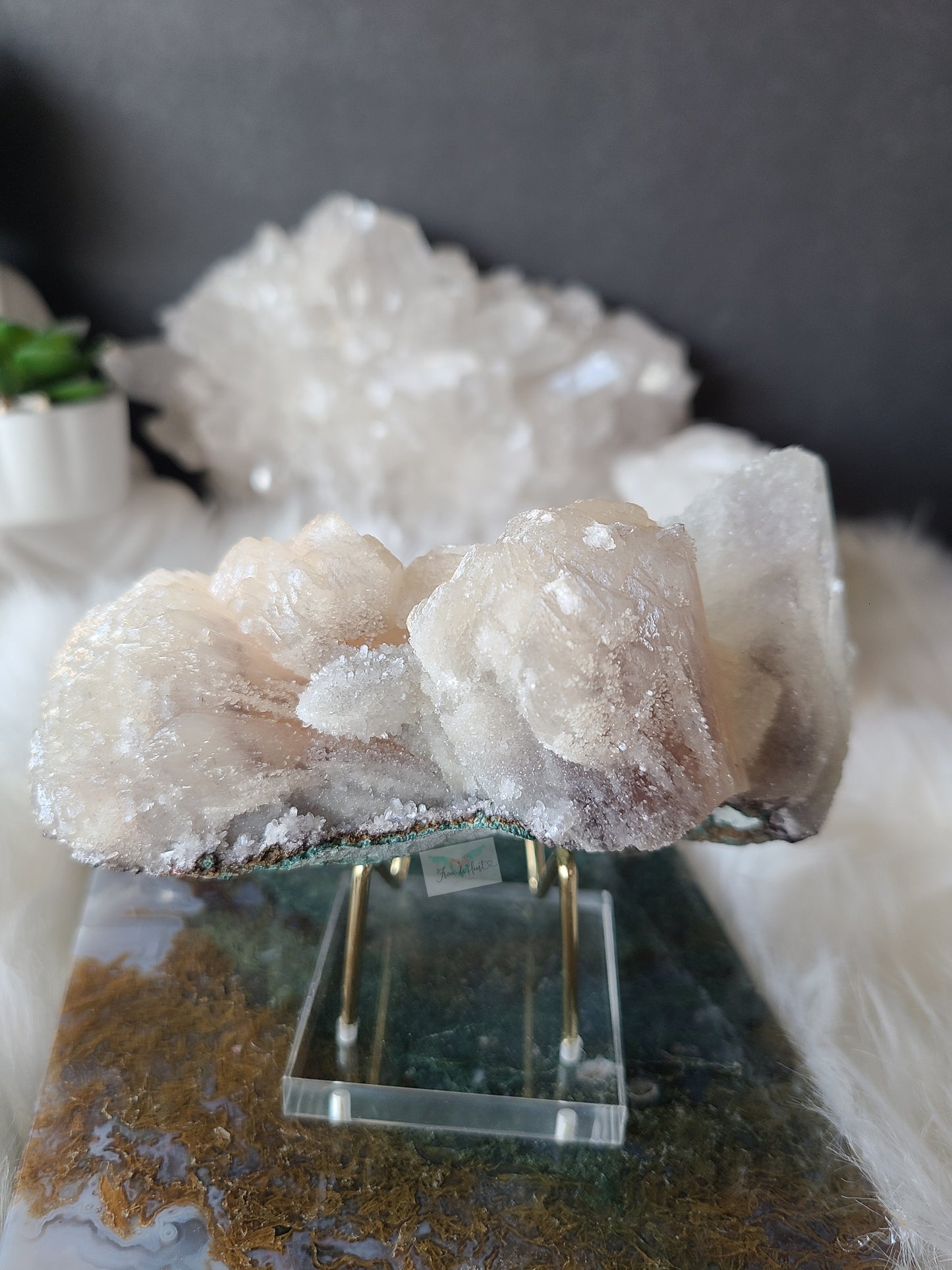 High Quality Sugar Diamond Apophyllite and Stilbite Specimen