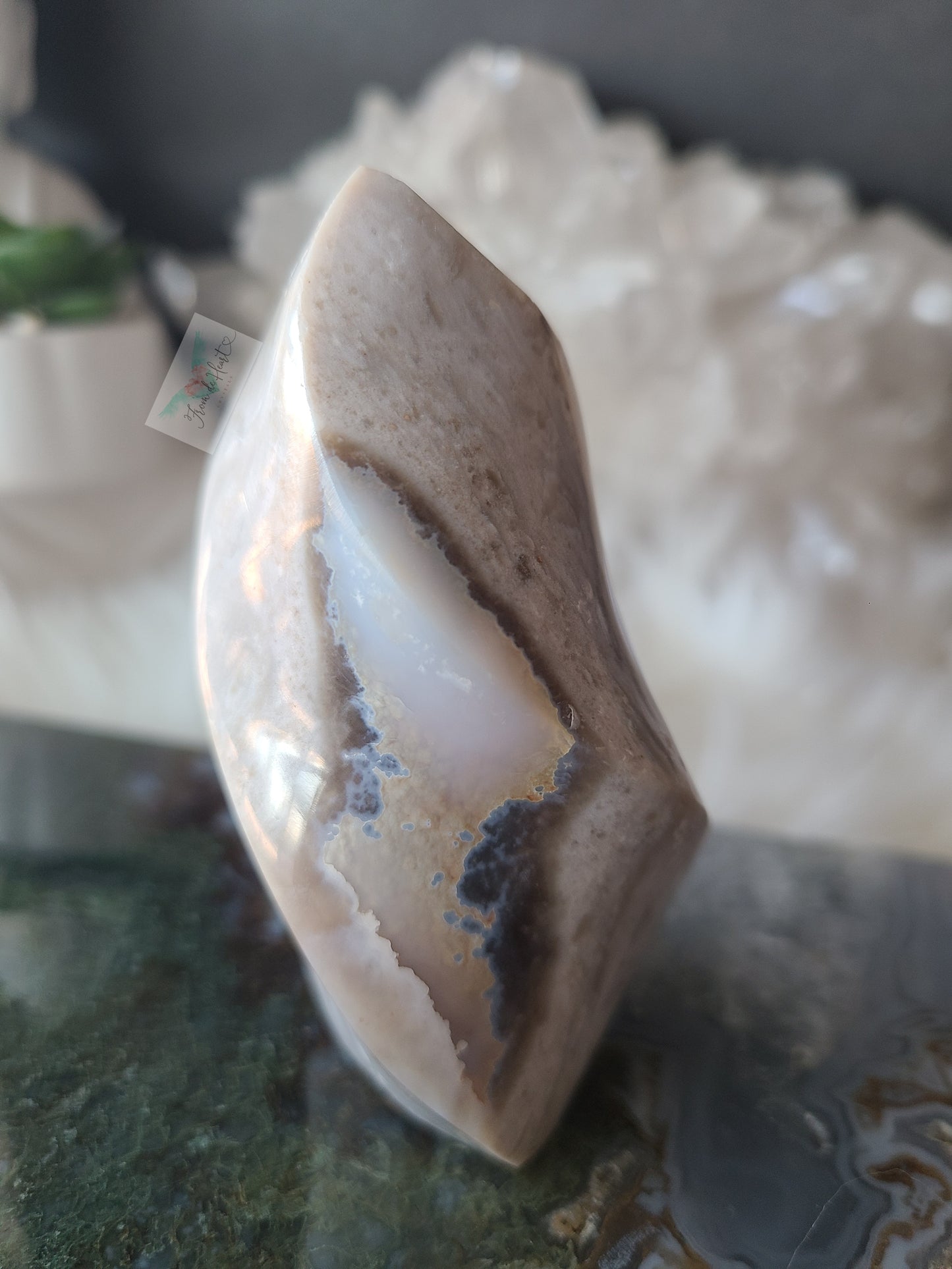 White Ocean Jasper Flame