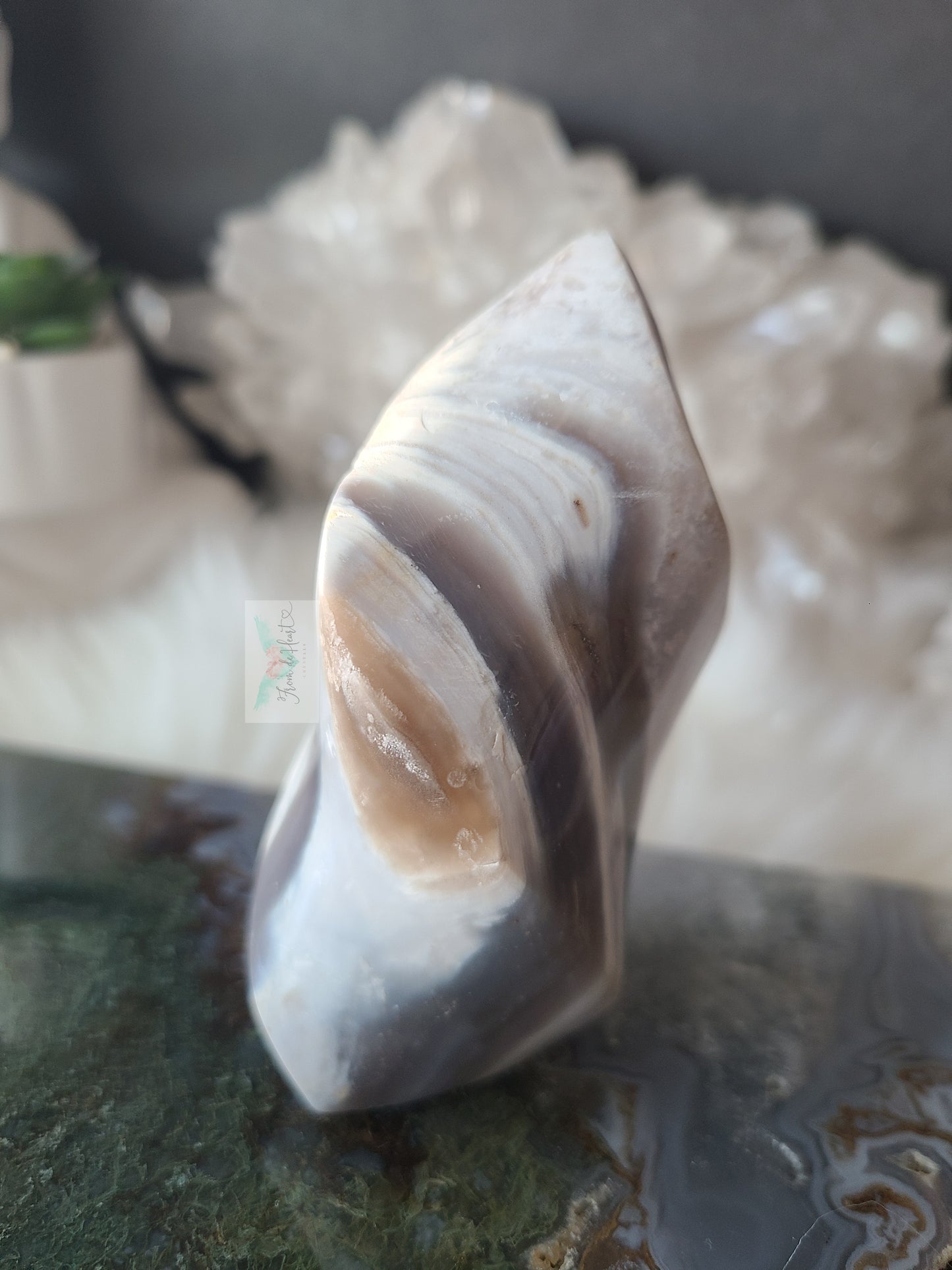 White Ocean Jasper Flame