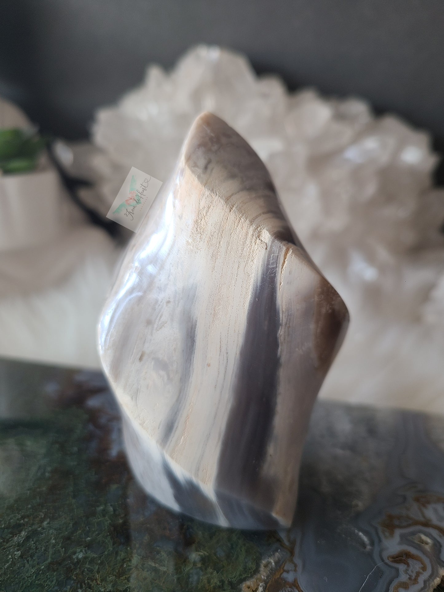 White Ocean Jasper Flame