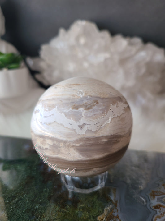 White Ocean Jasper Sphere