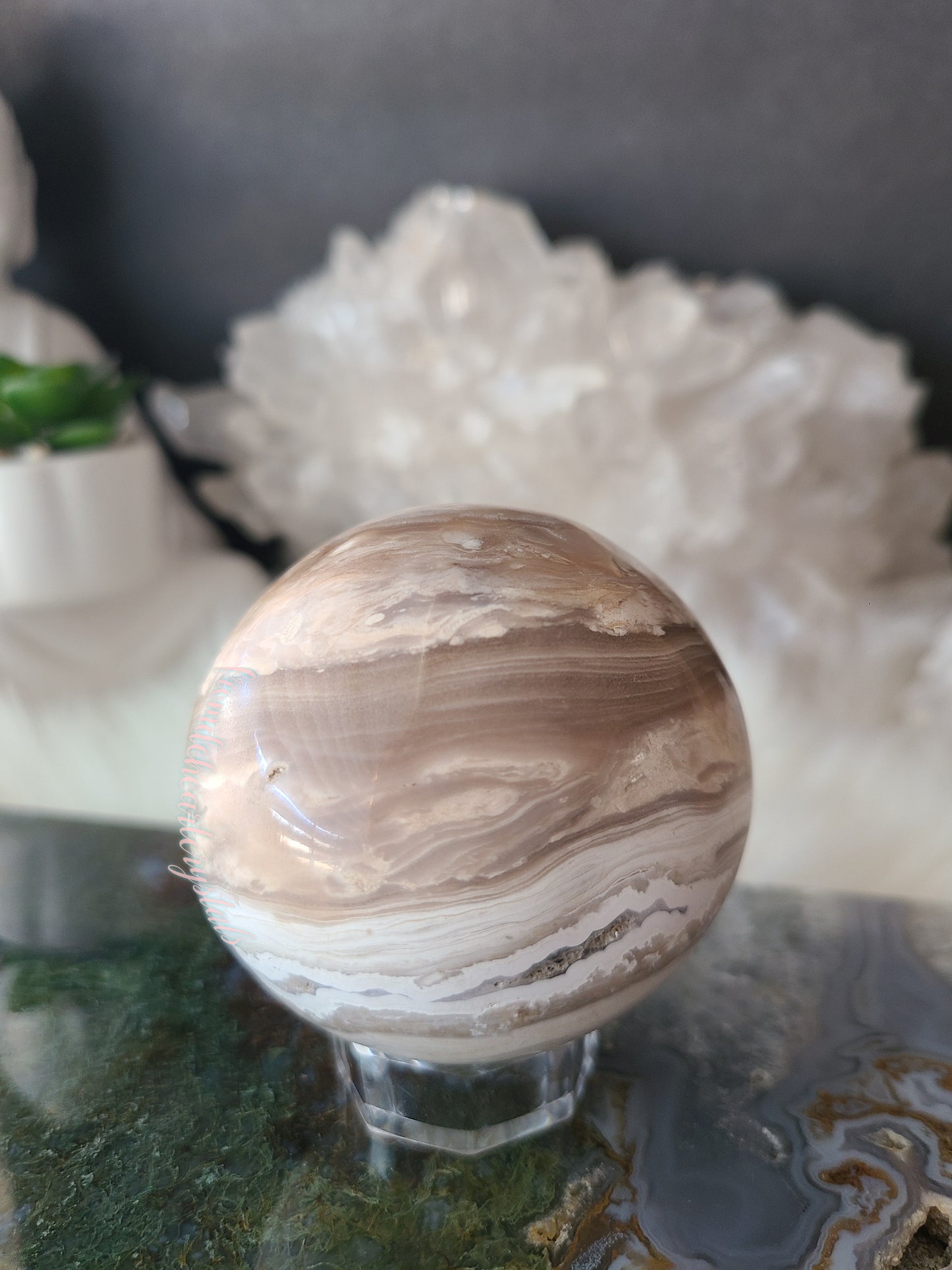 White Ocean Jasper Sphere