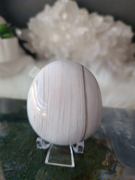 White Ocean Jasper Palmstone (B)