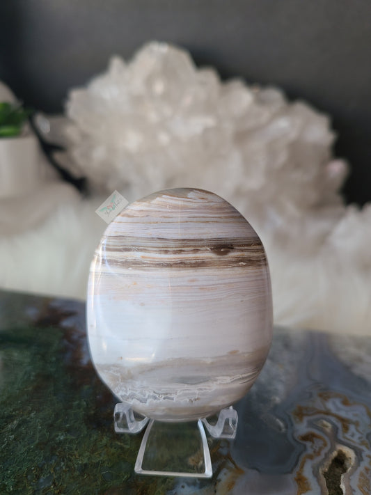 White Ocean Jasper Palmstone (C)